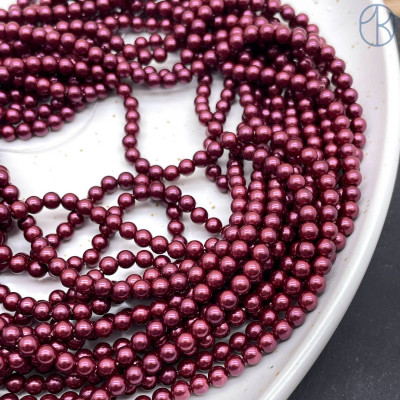 Жемчуг Майорка, цвет пурпурный 4 мм 