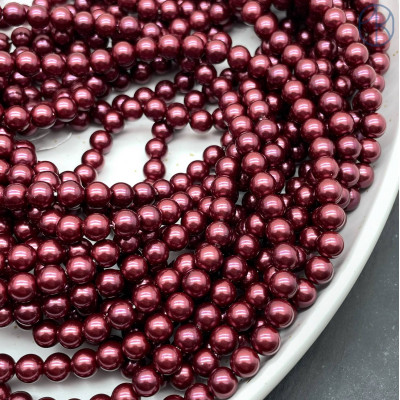 Жемчуг Майорка, цвет пурпурный 6 мм