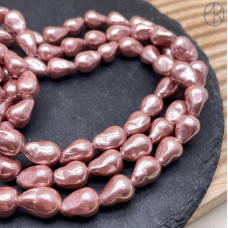 Жемчуг Майорка цвет розовый 12х9 мм