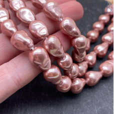 Жемчуг Майорка цвет розовый 12х9 мм