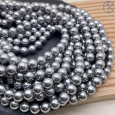 Жемчуг Майорка, цвет серый №1 10 мм