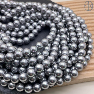 Жемчуг Майорка, цвет серый №1 10 мм