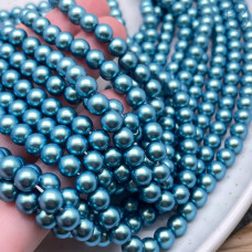Жемчуг Майорка, цвет синий 6 мм