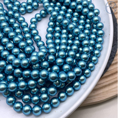 Жемчуг Майорка, цвет синий 8 мм