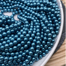 Жемчуг Майорка, цвет синий перламутр 6 мм