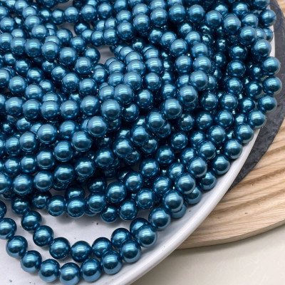 Жемчуг Майорка, цвет синий перламутр 8 мм
