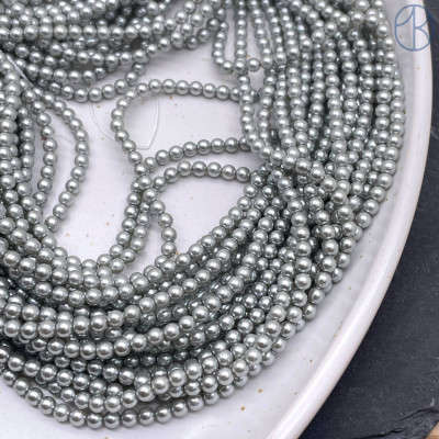 Жемчуг Майорка цвет светло - серый 3 мм