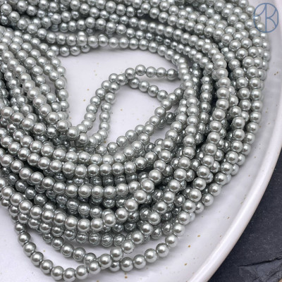 Жемчуг Майорка цвет светло - серый 4 мм