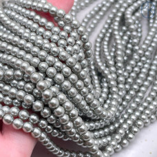 Жемчуг Майорка цвет светло - серый 4 мм