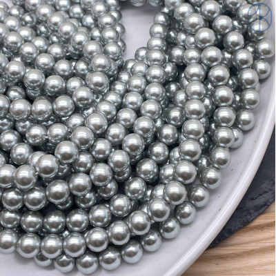 Жемчуг Майорка цвет светло - серый 8 мм