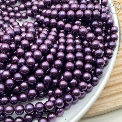 Жемчуг Майорка, цвет темно-фиолетовый   8 мм