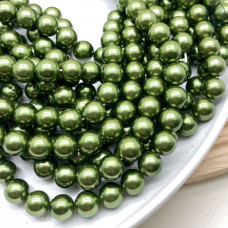 Жемчуг Майорка, цвет темно-зеленый 10 мм