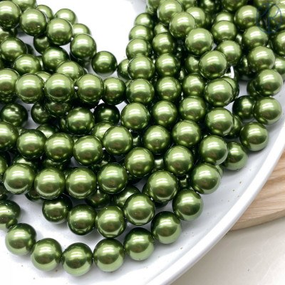 Жемчуг Майорка, цвет темно-зеленый 10 мм