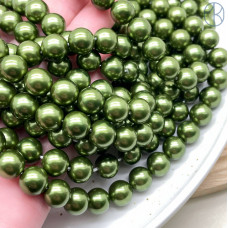 Жемчуг Майорка, цвет темно-зеленый 10 мм