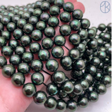 Жемчуг Майорка цвет темно-зеленый №2 10 мм