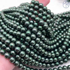 Жемчуг Майорка цвет темно-зеленый №2 6 мм