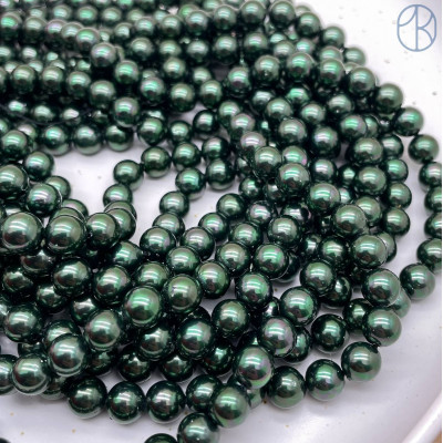 Жемчуг Майорка цвет темно-зеленый №2 8 мм