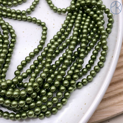 Жемчуг Майорка, цвет темно-зеленый 4 мм