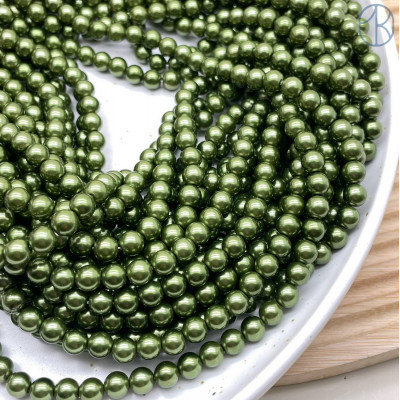 Жемчуг Майорка, цвет темно-зеленый 6 мм