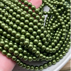 Жемчуг Майорка, цвет темно-зеленый 6 мм