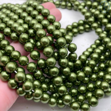 Жемчуг Майорка, цвет темно-зеленый 8 мм