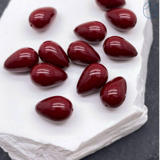 Жемчуг Майорка капля, цвет бордовый 12х10 мм штучно