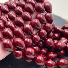 Жемчуг Майорка капля, цвет бордовый 16х20 мм
