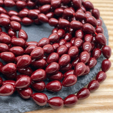Жемчуг Майорка капля, цвет бордовый 8х11 мм