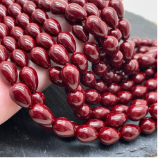 Жемчуг Майорка капля, цвет бордовый 8х11 мм