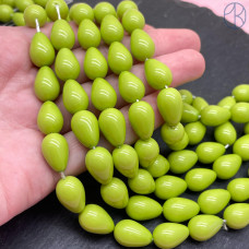 Жемчуг Майорка капля, цвет оливковый 12х10 мм