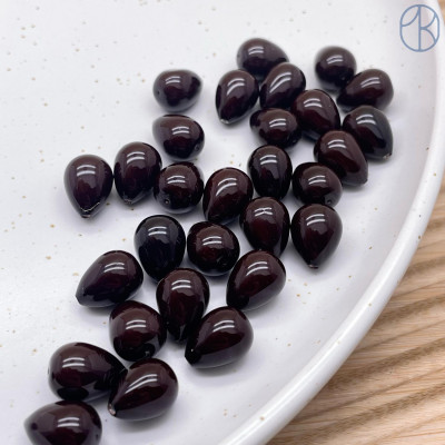 Жемчуг Майорка капля, цвет темно-бордовый 13х10 мм штучно