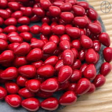 Жемчуг Майорка капля, цвет темно-красный 12х10 мм