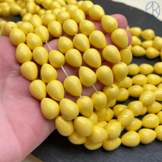 Жемчуг Майорка капля, цвет желтый 12х10 мм