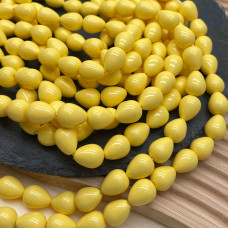 Жемчуг Майорка капля, цвет желтый 12х10 мм