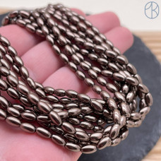 Жемчуг Майорка коричневая рис 5х3 мм