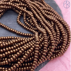 Жемчуг Майорка коричневая рондель 4х2 мм