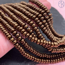 Жемчуг Майорка коричневая рондель 6х3 мм