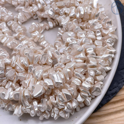 Жемчуг Майорка крошка пудровая ~ 6-9 мм