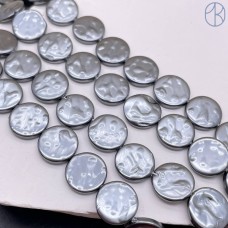Жемчуг Майорка монетки темно-серые 12 мм (штучно)
