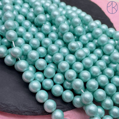 Жемчуг Майорка мятная фактурная 10 мм