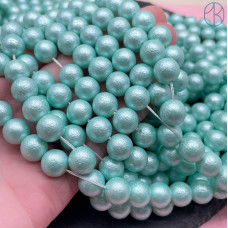 Жемчуг Майорка мятная фактурная 10 мм