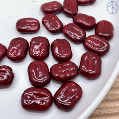 Жемчуг Майорка прямоугольник бордовая 20х15 мм штучно