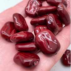 Жемчуг Майорка прямоугольник бордовая 20х15 мм штучно