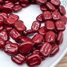 Жемчуг Майорка прямоугольник бордовая 20х15 мм