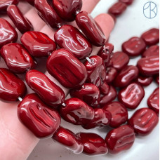 Жемчуг Майорка прямоугольник бордовая 20х15 мм