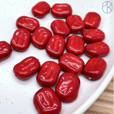 Жемчуг Майорка прямоугольник красная 20х15 мм штучно