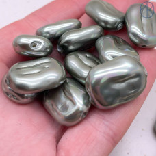 Жемчуг Майорка прямоугольник серая хамелеон 20х15 мм штучно