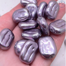 Жемчуг Майорка прямоугольник сиреневая 20х15 мм штучно