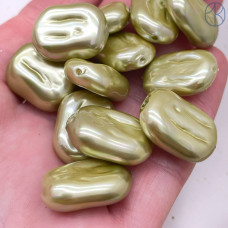 Жемчуг Майорка прямоугольник светло-зеленая 20х15 мм штучно