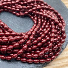 Жемчуг Майорка рис, цвет бордовый 6х4 мм